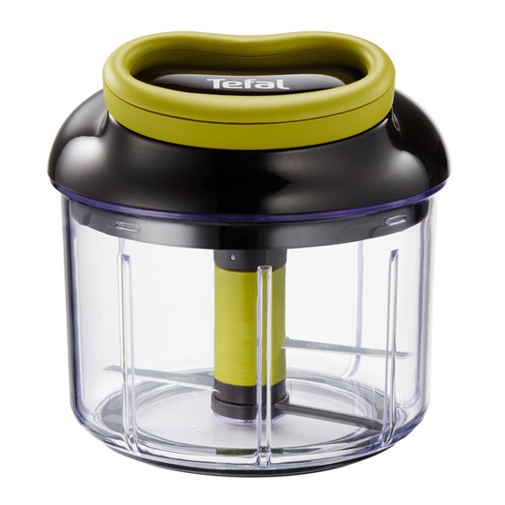 Tefal - K13204 - Manueller Essenszerkleinerer mit Edelstahlklingen und ergonomischem Griff (Schwarz/Grün/Transparent)
