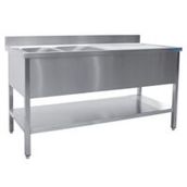 Saro - Spültisch 2 Becken, links (B 2000 x T 600 mm)