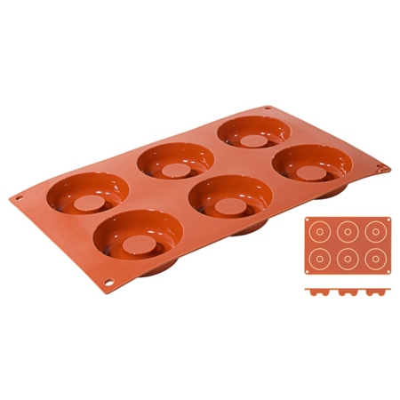 Contacto Bander - Silikon Backmatte (SAVARIN) aus reinem Silikon, terrakottafarben, 6 Formen