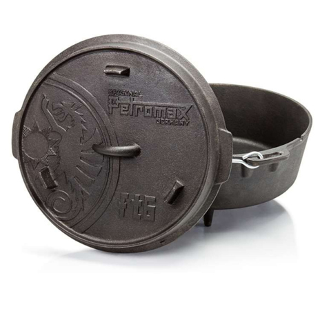 Petromax - FT6 Bräter (Rund, Eisenguss) - Schwarz - 5.7 l - Zum Backen geeignet für Brot & Fleisch
