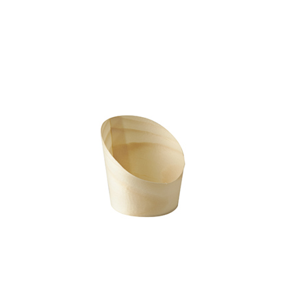 Papstar - pure - Professional Snackbecher, Holz, natur (Ø 5,5 cm x H 6,5 cm)