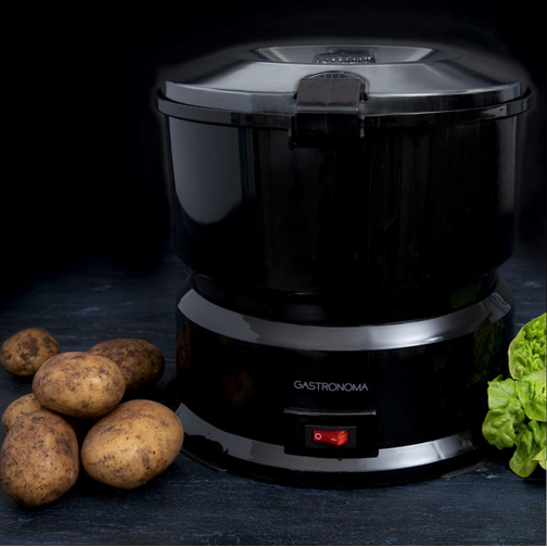 GASTRONOMA - 18220001 - Elektrischer Schäler (Schwarz, Freistehend, 1000 g Kapazität)
