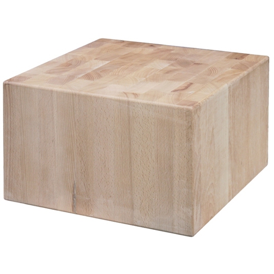 Contacto Bander - Modellnummer (Hackblock aus Holz aus verleimter und verzahnter Weißbuche ohne Spannreifen) - Edelstahl 18/10 Hackblock ohne Spannreifen, Gewicht 45.00 kg