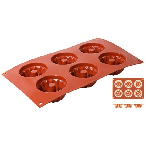 Contacto Bander - GUGELHUPF - Terrakotta Silikon-Backmatte mit 6 Formen