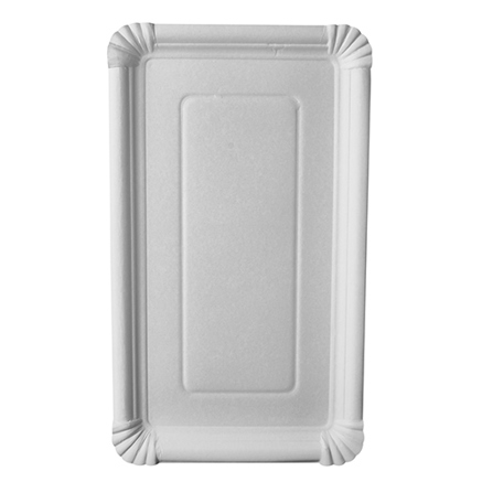 Papstar - "pure" Eckig Professional Papp-Teller (FSC® MIX CREDIT) 18 cm x 33 cm, Weiss