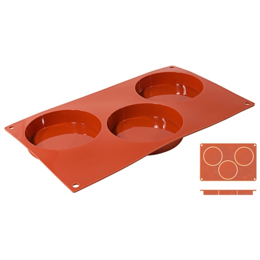 Contacto Bander - Biskuit Silikon-Backmatte (3 Formen aus reinem Silikon, spülmaschinengeeignet, leichtes Gewicht 0.10 kg)
