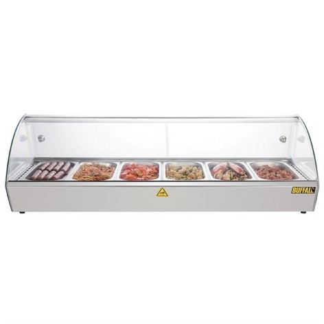 Buffalo - 68L - Warmhaltevitrine 68L, Einfach zu reinigende Edelstahl- und